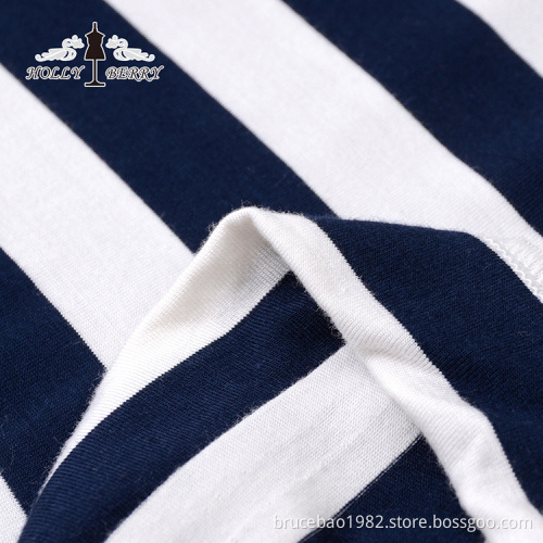 New Stylish Autumn Short Sleeve Striped Custom Sweatshirt